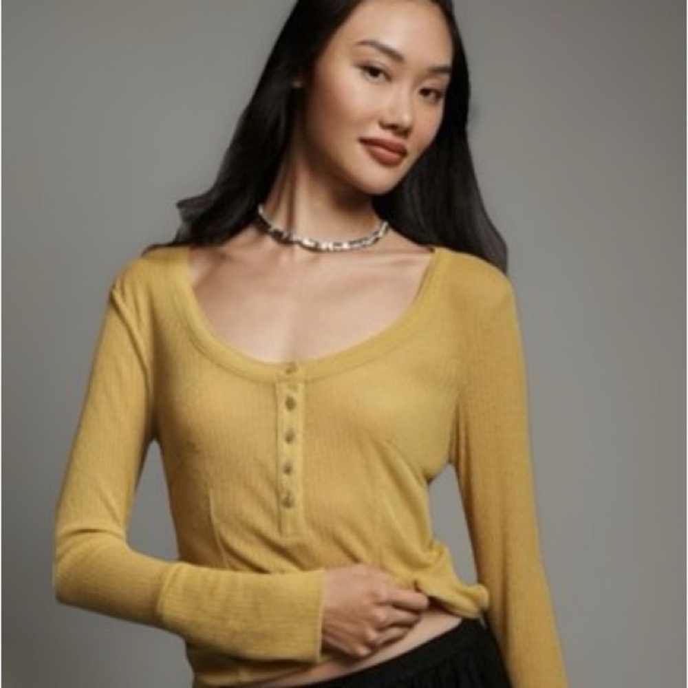 Pilcro Golden Long Sleeve Top
